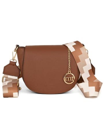 Mia Tomazzi Leder-Umhängetasche in Cognac - (B)19 x (H)17 x (T)6,5 cm