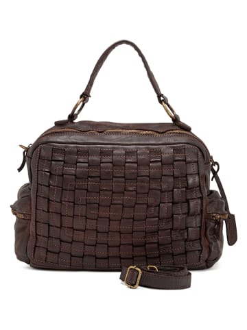 Melina C Leder-Henkeltasche "Alonte" in Dunkelbraun - (B)36 x (H)28 x (T)15 cm