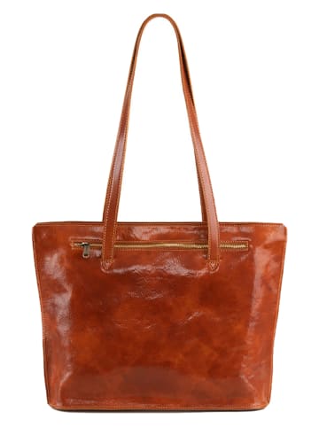 Melina C Leren shopper "Badalucco" cognackleurig - (B)38 x (H)32 x (D)11 cm