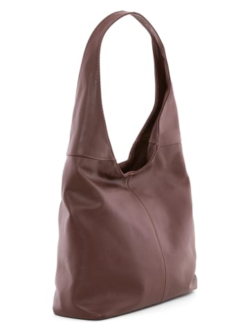 Lucca Baldi Leder-Schultertasche "Barga" in Braun - (B)33 x (H)32 x (T)16 cm