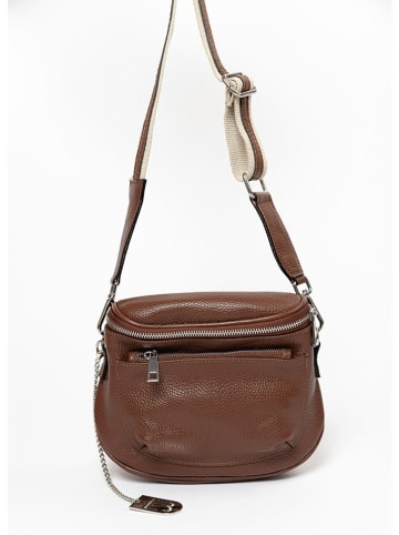 Lucca Baldi Leder-Umhängetasche "Favara" in Braun - (B)24 x (H)19 x (T)7 cm