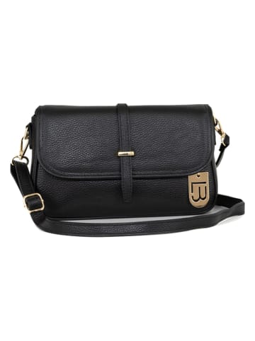 Lucca Baldi Leder-Umhängetasche "Umbria" in Schwarz - (B)27 x (H)16 x (T)8 cm
