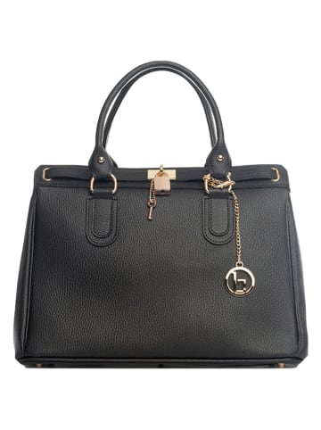 Lia Biassoni Leren handtas "Nure" zwart - (B)36 x (H)28 x (D)18 cm