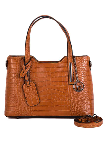 Lia Biassoni Leren schoudertas "Acco" camel - (B)32 x (H)22 x (D)12 cm