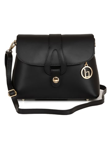 Lia Biassoni Skórzana torebka "Perotto" w kolorze czarnym - 25 x 19 x 9 cm