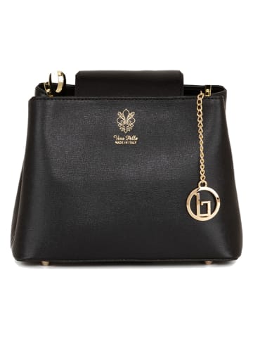 Lia Biassoni Leren handtas "Giacopiane" zwart - (B)19 x (H)18 x (D)9,5 cm