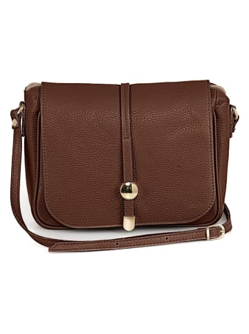 Pia Sassi Leren schoudertas "Monte Avella" bruin - (B)25 x (H)23 x (D)7 cm