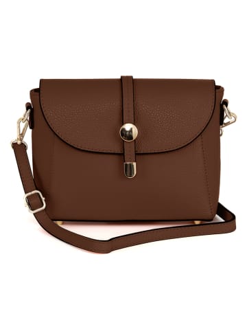 Pia Sassi Leder-Umhängetasche "La Marmora" in Braun - (B)25 x (H)19 x (T)8 cm