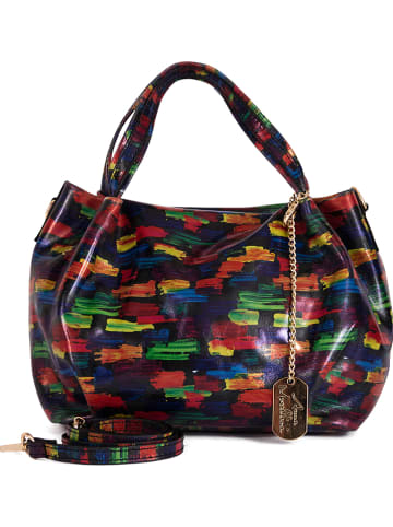 Anna Morellini Skórzana torebka "Anna Signature" ze wzorem - 27 x 20 x 13 cm