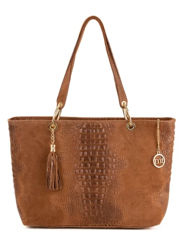 Mia Tomazzi Leder-Shopper "Cilento" in Cognac - (B)58 x (H)42 x (T)14 cm