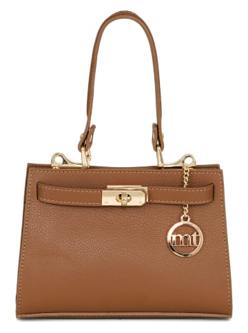 Mia Tomazzi Leder-Henkeltasche "Zacconi" in Hellbraun - (B)24 x (H)14 x (T)8 cm