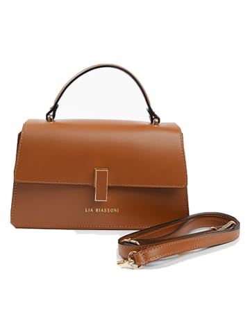 Lia Biassoni Skórzana torebka w kolorze jasnobrązowym - 25 x 16 x 7 cm
