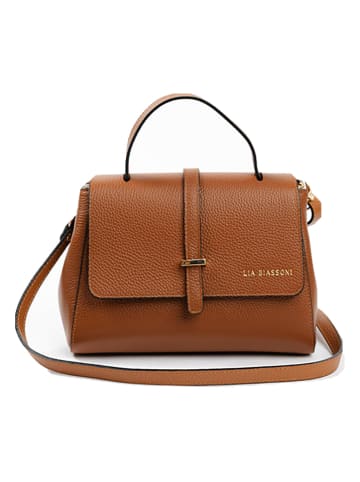 Lia Biassoni Skórzana torebka w kolorze jasnobrązowym - 23 x 19 x 12 cm
