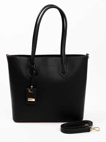Lia Biassoni Leder-Schultertasche in Schwarz - (B)34 x (H)29 x (T)12 cm