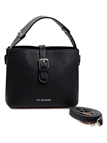 Lia Biassoni Leren handtas zwart - (B)25 x (H)20 x (D)12 cm
