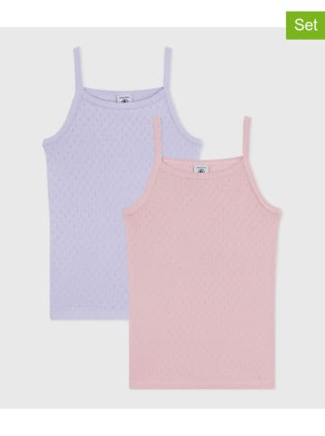 PETIT BATEAU 2er-Set: Hemdchen in Lila/ Rosa