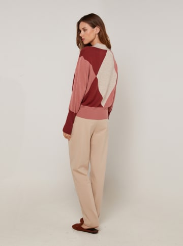 Rodier Trui rood/lichtroze/beige