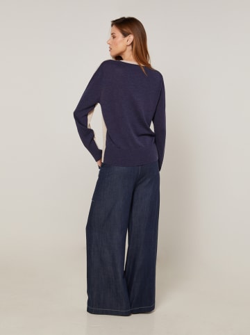 Rodier Sweter w kolorze beżowo-granatowym