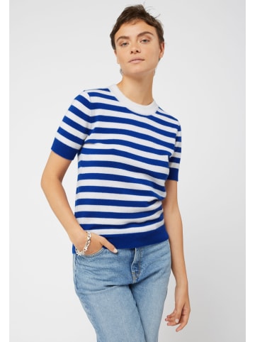 Rodier Kaschmit-Pullover in Weiß/ Blau