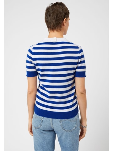 Rodier Kaschmit-Pullover in Weiß/ Blau