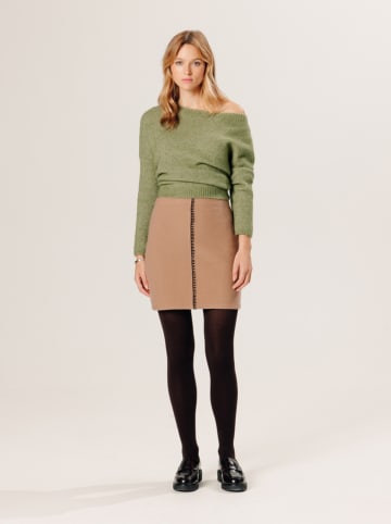 Rodier Wełniana spódnica w kolorze beżowym