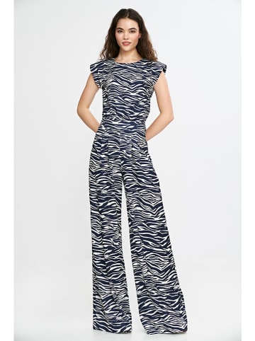 Nife Jumpsuit in Dunkelblau/ Weiß