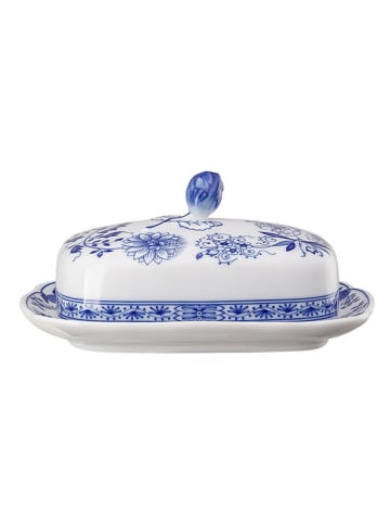 Hutschenreuther Butterdose in Blau/ Weiß - (B)18,6 x (H)8,9 x (T)15,3 cm