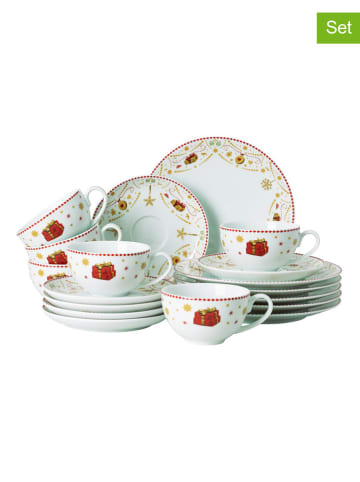 Hutschenreuther 18-częściowy zestaw "Christmas Love" w kolorze biało-złoto-czerwonym
