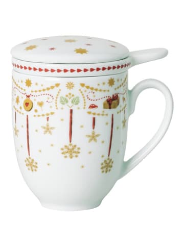 Hutschenreuther 3-częściowy zestaw w kolorze złoto-biało-czerwonym do herbaty