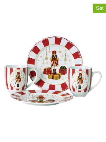 Hutschenreuther 4-częściowy zestaw "Christmas Love" w kolorze biało-czerwonym
