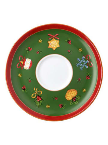 Hutschenreuther Spodek "Happy Wintertime" w kolorze zielono-czerwonym - Ø 12 cm