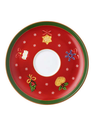 Hutschenreuther Spodek "Happy Wintertime" w kolorze zielono-czerwonym - Ø 16,4 cm