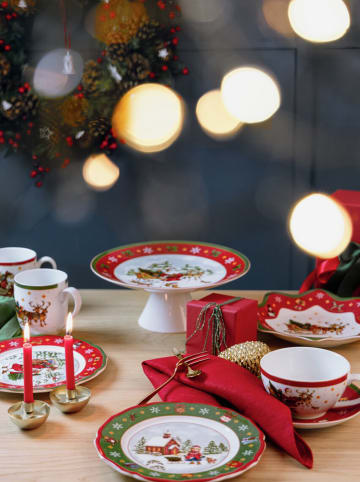 Hutschenreuther 2-częściowy zestaw "Happy Wintertime" w kolorze biało-czerwonym - 430 ml