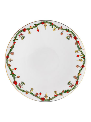Hutschenreuther Talerzyk deserowy "Nora" w kolorze biało-zielono-czerwonym - Ø 22 cm