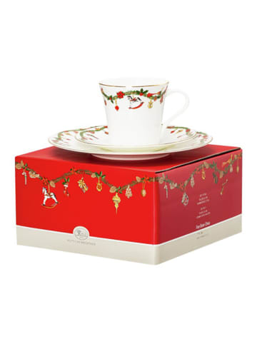 Hutschenreuther 4tlg. Kaffee-Set "Nora" in Weiß/ Grün/ Rot