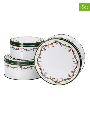 Hutschenreuther 3er-Set: Plätzchendosen in Grün/ Weiß