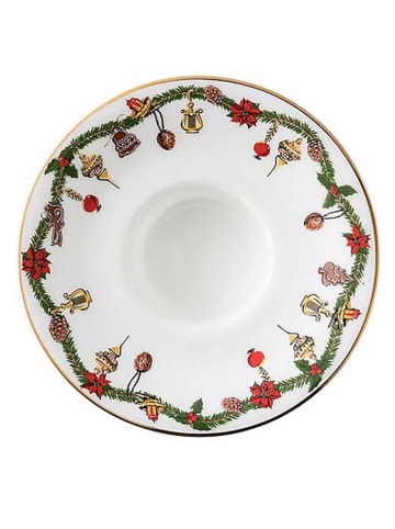 Hutschenreuther Świecznik "Christmas" w kolorze białym ze wzorem - wys. 3,6 x Ø 11 cm