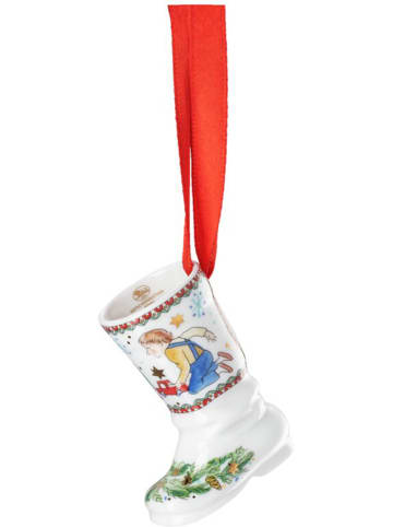 Hutschenreuther Ozdoba choinkowa w kolorze biało-niebieskim - dł. 6,2 cm