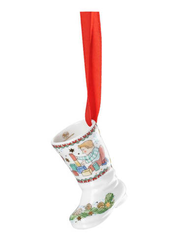 Hutschenreuther Christbaumstiefel in Weiß/ Hellblau - (L)6,2 cm