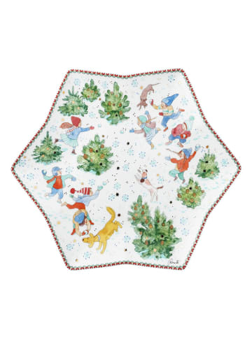 Hutschenreuther Servierschale in Weiß/ Grün/ Hellblau - Ø 34 cm