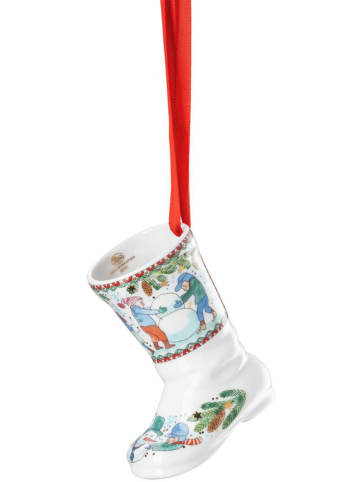 Hutschenreuther Christbaumstiefel in Weiß/ Hellblau - (L)6,5 cm