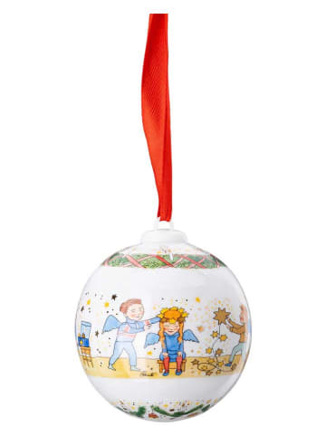 Hutschenreuther Christbaumkugel "Weihnachtskugel 24" in Weiß/ Rot - Ø 6 cm