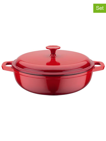 GSW 2-delige set: sudderpan met deksel "Red Shadow" rood - Ø 30 cm