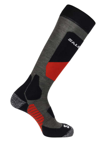 SALOMON Skarpety narciarskie "Access" w kolorze czarno-szaro-czerwonym