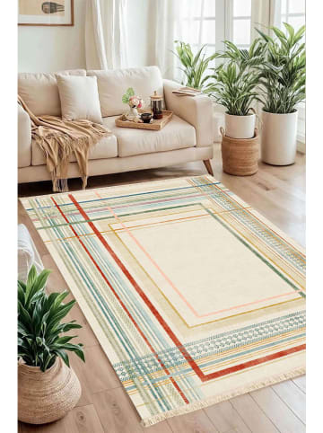 Conceptum Hypnose Baumwoll-Teppich ''146'' in Creme/ Bunt