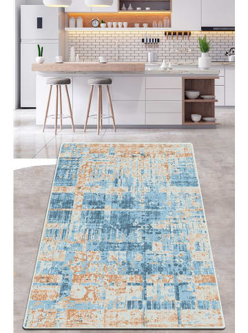 Conceptum Hypnose Kurzflor-Teppich ''Eclectic Djt'' in Blau/ Beige