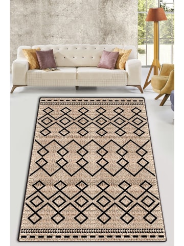 Conceptum Hypnose Baumwoll-Teppich ''Hawk'' in Beige/ Schwarz