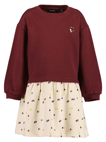 Blue Seven Sweatkleid in Rot/ Beige