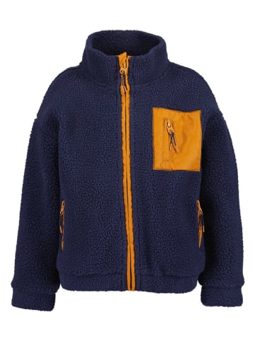 Blue Seven Flauschjacke in Dunkelblau/ Orange