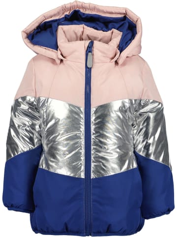 Blue Seven Doorgestikte jas lichtroze/zilverkleurig/donkerblauw
